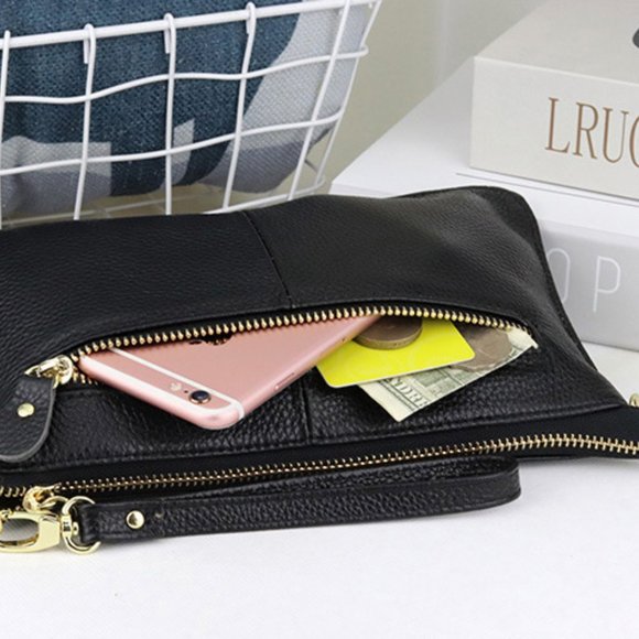 Watermelon Red Leather Crossbody Wristlet Clutch Shoulder Bag Handbag Pu… - Picture 6 of 12